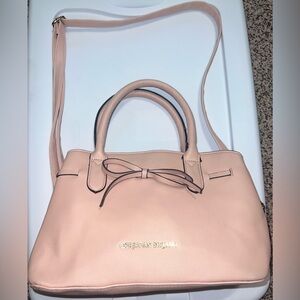 Christian Siriano Payless Faux Leather Vinyl Bow Pink Crossbody Shoulder Purse